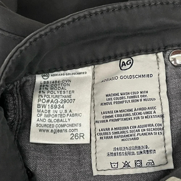 AG Adriano Goldschmied Womens Size 26R Gray Prima Mid Rise Cigarette Jeans Pants - Picture 4 of 9